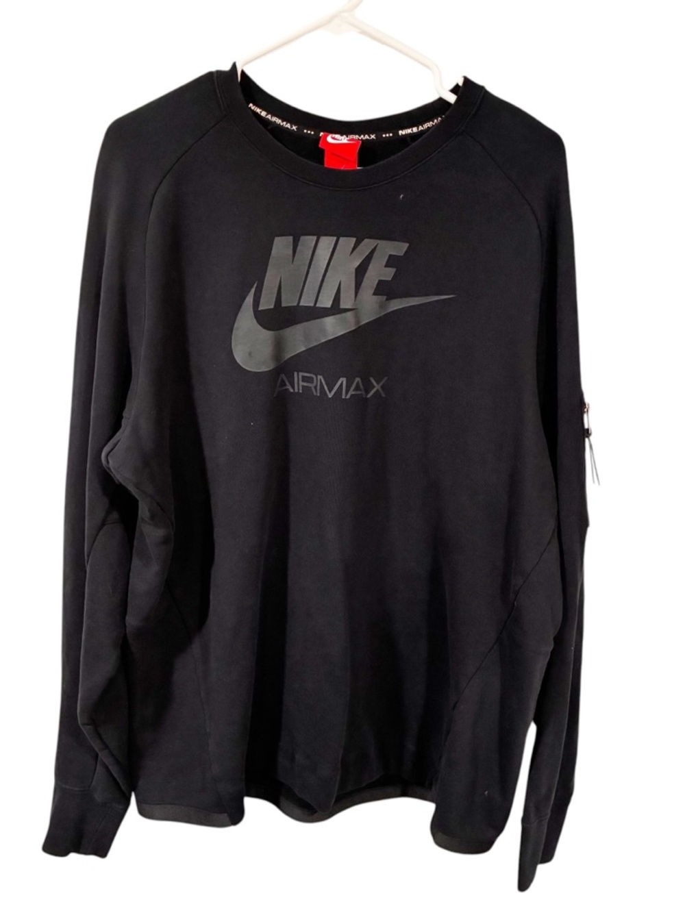 Nike Air Max Black Sweater Jumper Vent Tech Pullover Sweatshirt Size XL